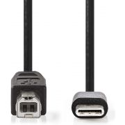 Nedis Kabel USB 2.0 | Type-C male - B male | 1,0 m | Zwart