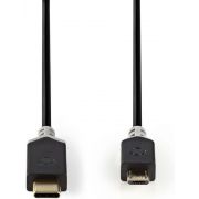 Nedis Kabel USB 2.0 | Type-C male - Micro-B male | 1,0 m | Antraciet [CCBW60750AT10]