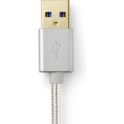 Nedis-Kabel-USB-3-1-Type-C-male-A-male-2-0-m-Aluminium