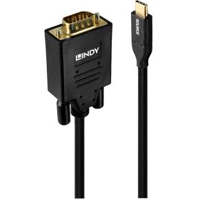 Lindy Usb Type C To Vga Adapter Cable 05M Zwart Goud lindy kopen in de aanbieding