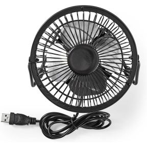 Nedis Metalen Miniventilator Diameter 10 Cm Gevoed Over Usb Zwart nedis kopen in de aanbieding