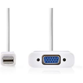 Nedis Mini Displayport Vga Kabel Male Female 02 M Wit Ccgb37850Wt02 nedis kopen in de aanbieding