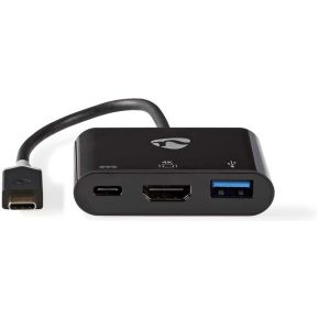 Nedis CCBW64765AT02 kabeladapter/verloopstukje USB-C USB-C/USB 3.1/HDMI Antraciet