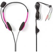 Nedis-PC-Headset-On-Ear-2x-3-5-mm-Connectoren-2-0-m-Roze