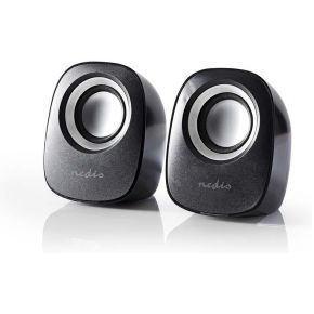 Nedis PC-Speaker | 2.0 | 12 W | 3,5 mm Jack | Zwart/Zilver