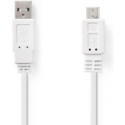 Nedis-Platte-USB-2-0-Kabel-A-Male-Micro-B-Male-1-0-m-Wit-CCGP60410WT10-