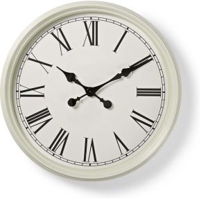 Nedis Ronde Wandklok Diameter 50 Cm Antieken Stijl Wit nedis kopen in de aanbieding