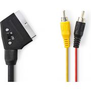 Nedis Schakelbare SCART-Kabel | SCART Male - 2x RCA Male | 2,0 m | Zwart