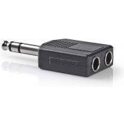Nedis Stereo Audioadapter | 6,35 mm male - 2x 6,35 mm female | 10 stuks | Zwart