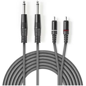 Nedis Stereo Audiokabel 2X 635 Mm Male 2X Rca 15 M Grijs nedis kopen in de aanbieding