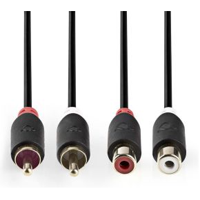 Nedis Stereo Audiokabel 2X Rca Male 2X Female 50 M Antraciet nedis kopen in de aanbieding