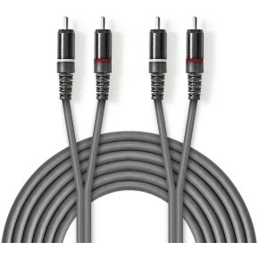 Nedis Stereo Audiokabel 2X Rca Male 2X 15 M Grijs nedis kopen in de aanbieding