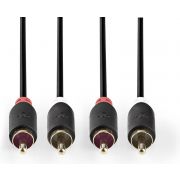 Nedis-Stereo-audiokabel-2x-RCA-male-2x-RCA-male-2-0-m-Antraciet-CABW24200AT20-