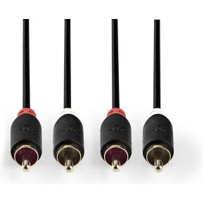 Nedis Stereo Audiokabel 2X Rca Male 2X 20 M Antraciet Cabp24200At20 nedis kopen in de aanbieding
