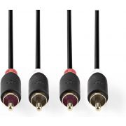 Nedis-Stereo-audiokabel-2x-RCA-male-2x-RCA-male-3-0-m-Antraciet-CABW24200AT30-