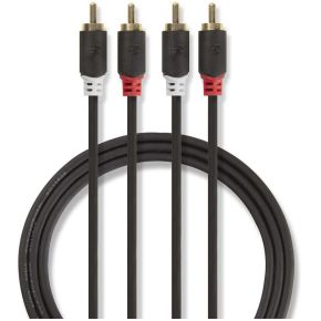 Nedis Stereo Audiokabel 2X Rca Male 2X 50 M Antraciet nedis kopen in de aanbieding
