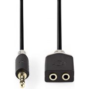 Nedis Stereo audiokabel | 3,5 mm male - 2x 3,5 mm female | 0,2 m | Antraciet [CABW22100AT02]