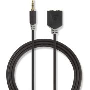 Nedis Stereo audiokabel 3,5 mm male - 2x 3,5 mm female 0,2 m Antraciet