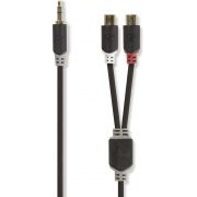 Nedis-Stereo-audiokabel-3-5-mm-male-2x-RCA-female-0-2-m-Antraciet-CABW22250AT02-