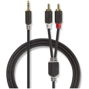 Nedis Stereo Audiokabel 35 Mm Male 2X Rca 05 M Antraciet nedis kopen in de aanbieding