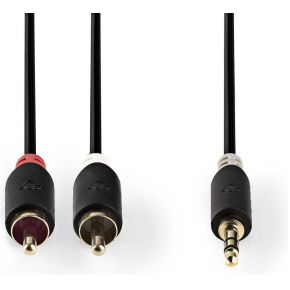Nedis Stereo audiokabel | 3,5 mm male - 2x RCA male | 3,0 m | Antraciet [CABW22200AT30]