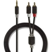 Nedis Stereo audiokabel | 3,5 mm male - 2x RCA male | 3,0 m | Antraciet [CABW22200AT30]