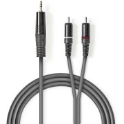 Nedis Stereo audiokabel | 3,5 mm male - 2x RCA male | 3,0 m | Grijs