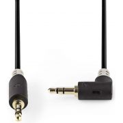 Nedis Stereo audiokabel | 3,5 mm male - 3,5 mm male haaks | 1,0 m | Antraciet [CABW22600AT10]