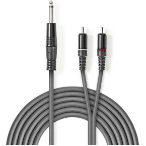 Nedis Stereo Audiokabel 635 Mm Male 2X Rca 30 M Grijs nedis kopen in de aanbieding