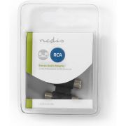 Nedis-Stereo-Audioadapter-2x-RCA-Female-2x-RCA-Female-Zwart