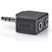 Nedis Stereo-Audioadapter | 3,5 mm Male - 2x 3,5 mm Female | Zwart