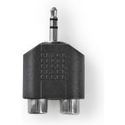 Nedis-Stereo-Audioadapter-3-5-mm-Male-2x-RCA-Female-Zwart