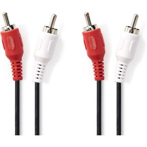 Nedis Stereo Audiokabel 2X Rca Male 2X 10 M Zwart Cagp24200Bk100 nedis kopen in de aanbieding