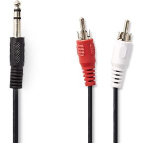 Nedis Stereo Audiokabel 635 Mm Male 2X Rca 20 M Zwart nedis kopen in de aanbieding