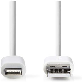 Nedis Sync And Charge Cable Apple Lightning Usb A Male 10 M White nedis kopen in de aanbieding