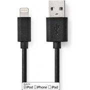 Nedis-Sync-and-Charge-Kabel-Apple-Lightning-USB-A-Male-1-0-m-Zwart