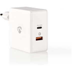 Nedis Thuislader | 3,0 A | USB (QC) / USB-C | Power Delivery 30 W | Wit