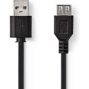 Nedis-USB-2-0-Kabel-A-Male-A-Female-0-2-m-Zwart