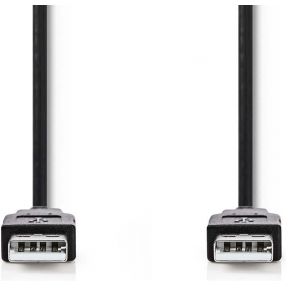 Nedis USB 2.0-Kabel | A Male - A Male | 1,00 m | Zwart
