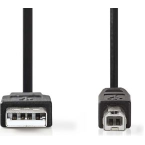 Nedis USB 2.0-Kabel | A Male - B Male | 2,0 m | Zwart [CCGB60100BK20]