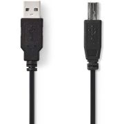 Nedis USB 2.0-Kabel | A Male - B Male | 2,0 m | Zwart [CCGB60100BK20]