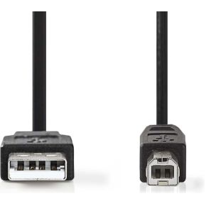Nedis USB 2.0-Kabel | A Male - B Male | 3,0 m | Zwart [CCGB60100BK30]