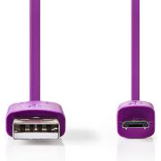 Nedis USB 2.0-Kabel | A Male - Micro-B Male | 1,0 m | Paars
