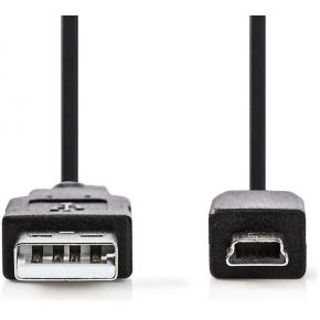 Nedis USB 2.0-Kabel | A Male - Mini 5-Pins Male | 2,0 m | Zwart [CCGB60300BK20]