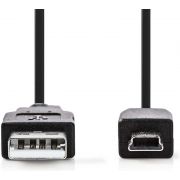 Nedis USB 2.0-Kabel | A Male - Mini 5-Pins Male | 2,0 m | Zwart [CCGP60300BK20]