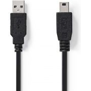 Nedis-USB-2-0-Kabel-A-Male-Mini-5-Pins-Male-5-0-m-Zwart