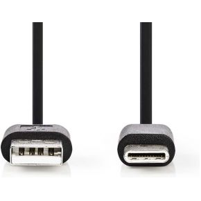 Nedis USB 2.0-Kabel | Type-C Male - A Male | 0,1 m | Zwart [CCGP60600BK01]