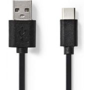 Nedis-USB-2-0-Kabel-Type-C-Male-A-Male-0-1-m-Zwart-CCGP60600BK01-