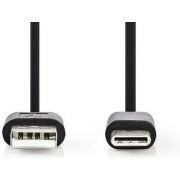 Nedis-USB-2-0-Kabel-Type-C-Male-A-Male-0-1-m-Zwart-CCGP60600BK01-