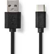 Nedis USB 2.0-Kabel | Type-C Male - A Male | 0,1 m | Zwart [CCGB60600BK01]